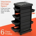 thumbnail image 7 of TASALON Salon Trolley Cart for Salon Station - Space Saving Salon Rolling Cart for Extra Storage - Hair Salon Beauty Storage Cart - 6-Tray Salon Cart - Multipurpose Tool Cart - Tattoo Tray - Hair Cart, 7 of 7