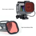 thumbnail image 5 of Soonsun Estuche Impermeable Con Filtros De Buceo Para Gopro Hero 13/12 / 11/10 / 9 Negro 196 Pies Estuche Protector Subacuático Para Buceo Con Luz Roja Rojo Magenta 5X Filtros Macro De Primer Plano, 5 of 5