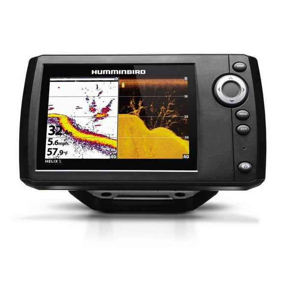 Humminbird Fish Finder 410200-1 Helix 5 Di; Use To Find Fish And Identify Contours; 5 Inch LCD Display; 800 x 480 Pixels Resolution; Keypad Control; 500 Watt Output; With Down Imaging; Waterproof