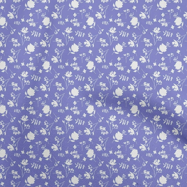 oneOone Cotton Cambric Violet Fabric Floral Craft Projects Decor Fabric Printed By The Yard 56 Inch Wide