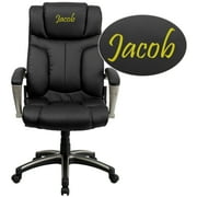 Flash Furniture Personalized High Back Folding Black LeatherSoft Executive Swivel Office Chair with Arms