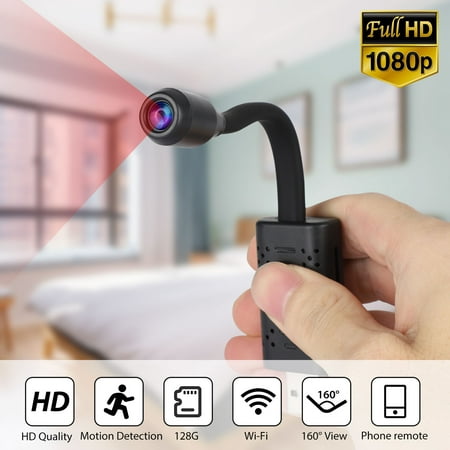 Mini USB Wireless Camera, WiFi Cam HD 1080P Video Tiny Cams Small Surveillance Nanny Cameras with Motion Detection, Home Security Camera with iOS/Android Phone App for (Best Internet Security App For Android)