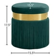 thumbnail image 3 of Meridian Furniture Yasmine Contemporary Velvet Ottoman/Stool in Green, 3 of 4