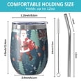 thumbnail image 5 of 12oz Stemless Wine Tumblers Dark Blue Christmas Santa Pattern Vacuum Insulated Stainless Steel Travel Tumbler Cups Mug with Lid and Straw for Champaign,Cocktail,Beer with Cleaning Brush, 5 of 5