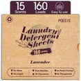 thumbnail image 3 of (4 pack) Poesie Laundry Detergent Sheets, Lavender Scent, High Efficiency, 160 Count, 1 Pack, 3 of 10