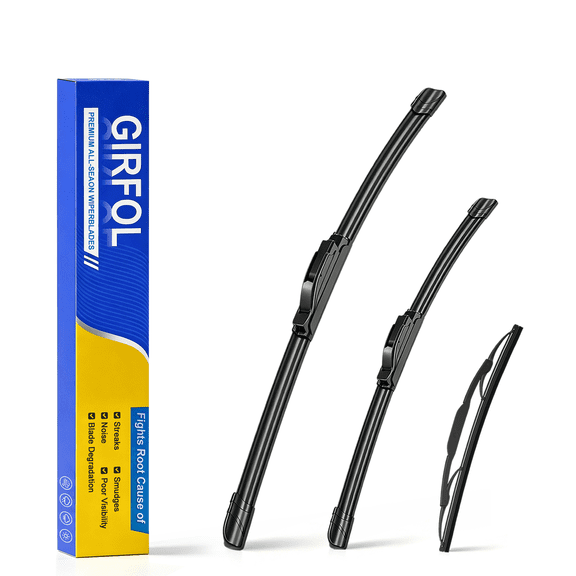 GIRFOL Windshield Wiper Blades for Chevrolet Equinox 2018-2021 Front & Rear Full Set 24'' 18'' 12'', All Weather Quiet Streak-Free OEM Replacement Wipers