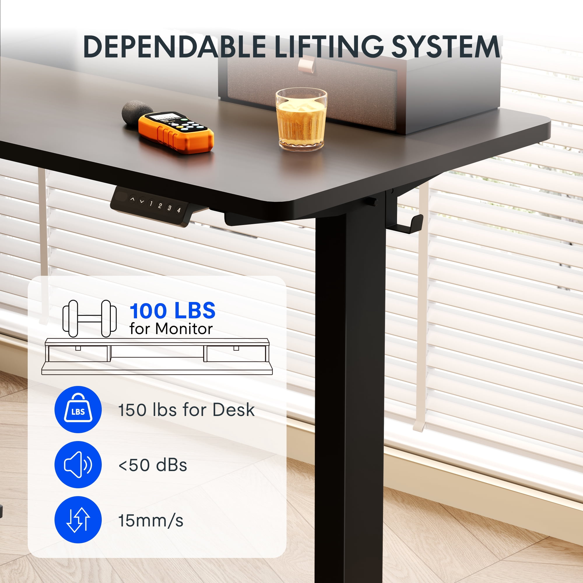 FlexiSpot 55"x24" Electric Standing Desk with One-Piece Desktop, 2 Removable Drawers, Headphone Hook, 4 Height Memory Presets, 250lbs Capacity Ergonomic Sit Stand Desk with Monitor Stand