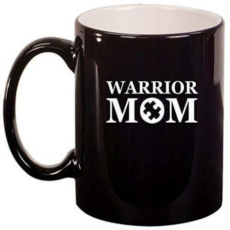 

Ceramic Coffee Tea Mug Warrior Mom Autism (Black)