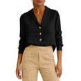 thumbnail image 5 of GUACER Long Sleeve Blouses for Women Casual Cotton Linen Button Down V Neck Loose Elegant Business Clothes, 5 of 8