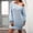 Sky Blue, variant on Casual Sweater Dress for Women Long Sleeve Off Shoulder Fall Dresses for Women 2024 Cold Shoulder Fashion Knitted Short Dresses,OverSized Comfy Womens Fashion White XL