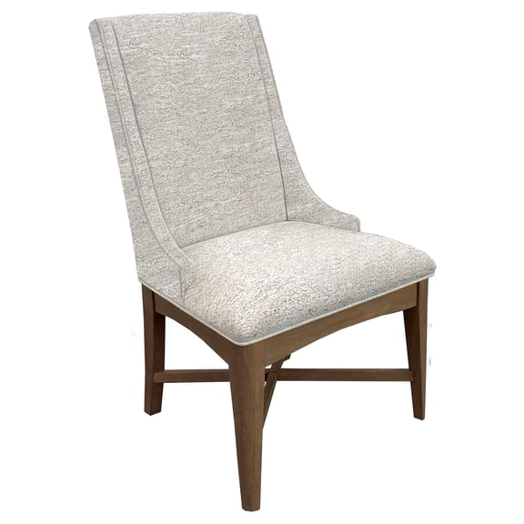 Pemberly Row 20" Wood/Fabric Dining Chair in Gray/Natural (Set of 2)