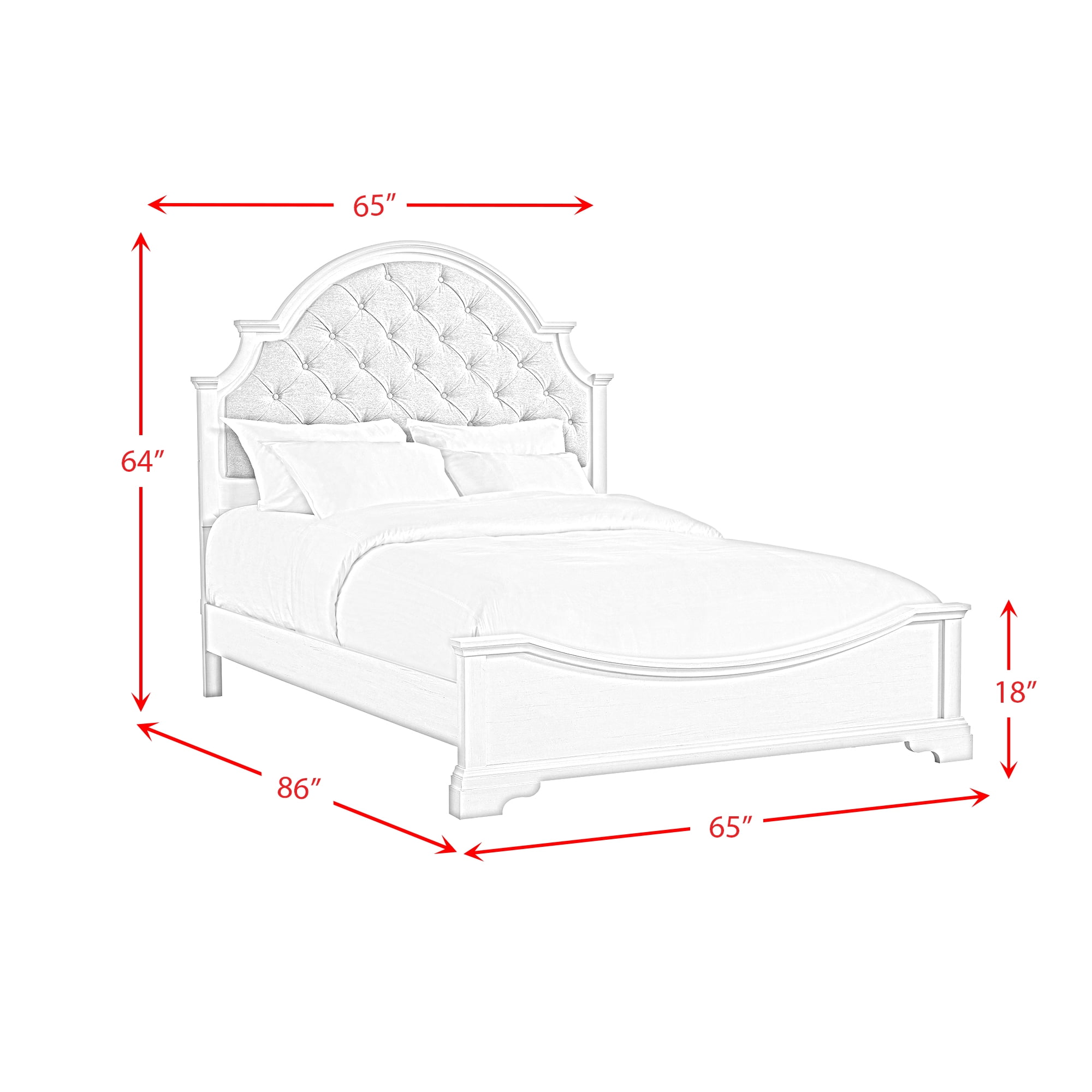Picket House Furnishings Ulysses Youth Queen UPH 5PC Bedroom Set in White