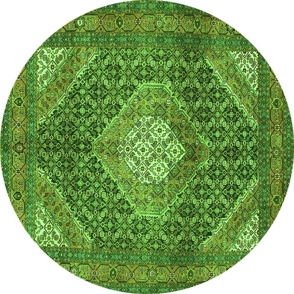 Ahgly Company Indoor Round Persian Green Traditional Area Rugs, 8' Round