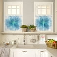 thumbnail image 4 of Floral 3pcs Kitchen Curtain Valance and Tiers Set, Small Window Treatment Valance Curtain Insulated Blackout Drapes with 2 Tiers Curtains for Kitchen Bathroom, Nature Theme Blue Art Flower, 4 of 5