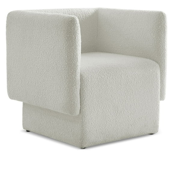 Meridian Furniture Vera Cream Boucle Fabric Accent Chair
