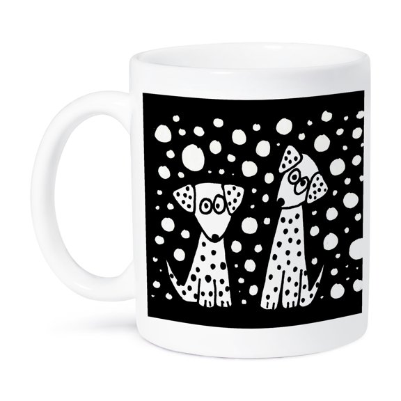 Funny Black and White Spotted Dogs Abstract Original 15oz Mug mug-201796-2