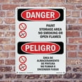thumbnail image 5 of Paint Storage No Smoking Flames Bilingual OSHA Danger Rigid Plastic Sign 18 Inch x 12 Inch - 5 Pack, 5 of 8