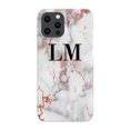 thumbnail image 1 of Personalised White x Rose Gold Marble Initials iPhone 16 Pro Max Case, iPhone 13, 1 of 4