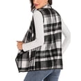 thumbnail image 4 of SAYFUT Womens Sleeveless Lapel Open Front Plaid Cardigan  Casual Vest Fashion Plaid Cardigan Coat Sweater Vest, 4 of 6