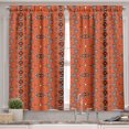 thumbnail image 2 of Ambesonne African Valance & Curtain, Ornaments, 55"x24", Orange Black White, 2 of 6