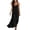 Black, variant on LEAVINGSUO Summer Dresses For Women Round Neck Thin Spaghetti Straps Sleeveless Skirt Solid Loose Casual Maxi Dress Black S
