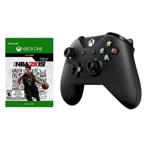 Vorm van het schip vanavond Industrieel Xbox One NBA 2K19 Full Game Code with Wireless Controller Pack - Black -  Walmart.com