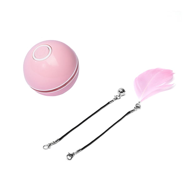 Juguete Interactivo Inteligente Para Gatos Bola Autogiratoria Led Colorida Con Campana De Hierba Gatera Y Juguetes De Plumas Eigraketly PT001552-02