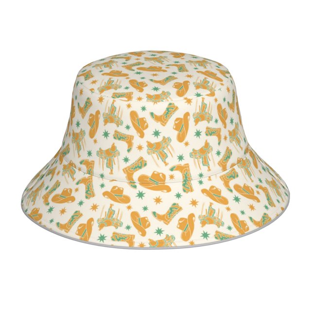 Fotbe Cowgirl Boots 3 Sombrero Tipo Pescador con Estampado – Sombrero de Sol de Algodón de Moda para Playa, Golf, Pesca