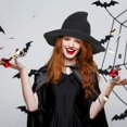 thumbnail image 4 of Sombrero de bruja Edoneery de ala ancha para Halloween, plegable, para mujer, 4 of 6