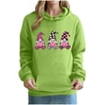 thumbnail image 2 of Visit the JURANMO Store Womens Valentines Hoodie Sweatshirts Heart Print Long Sleeve Pullover Sweatshirt Drawstring Cute Hooded Shirts with Pocket Green S, 2 of 5