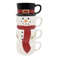 thumbnail image 1 of Holiday Time 4 pack Stoneware Christmas Snowman Stackable Mug Set, 32.8 oz, Festive Drinkware, 1 of 6