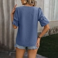 thumbnail image 6 of Diufon Womens Puff Sleeve Summer Tunics Chiffon Half Sleeve Polka Dot Tops V Neck Solid Color Blouses, 6 of 6