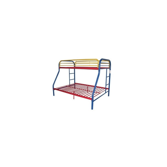 HomeStock City Sleek Twin/Full Bunk Bed, Rainbow