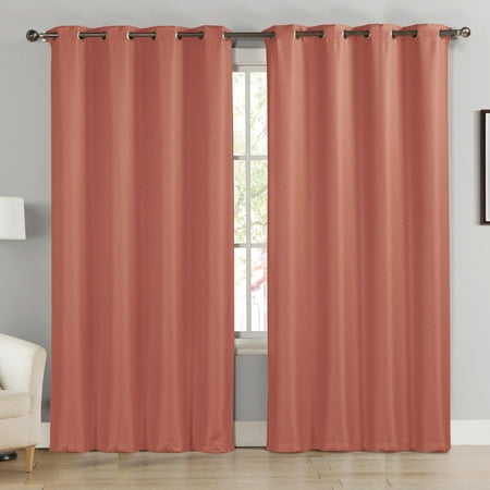 VCNY Home Celine Red Solid Grommet Blackout Curtain Panel  52  x 90