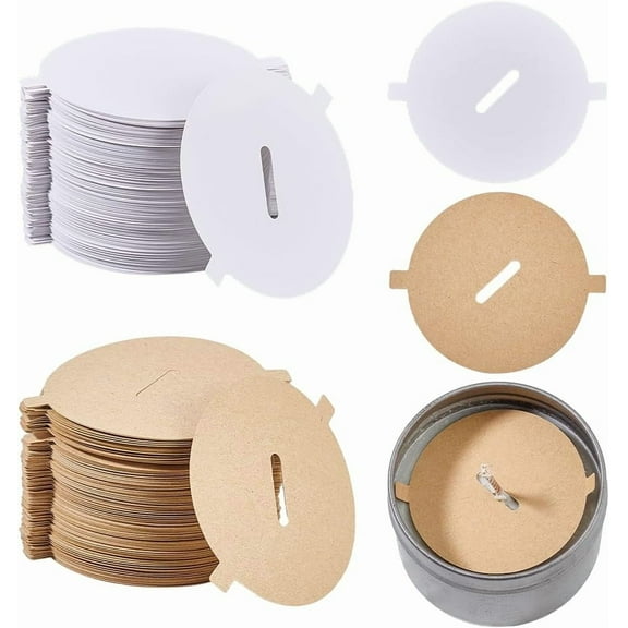240PCS Candle Dust Covers 2 Colors Paper Candle Pull Tab Lids Candle Decoration Candle Topper Protection Accessories Craft Fragrance Dust Protection 2.12 Inch Colorful DIY