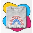 thumbnail image 3 of Shop4Ever American Patriotic Rainbow 4th of July Toddler's Cotton T-Shirt 4T Heather Grey, 3 of 6