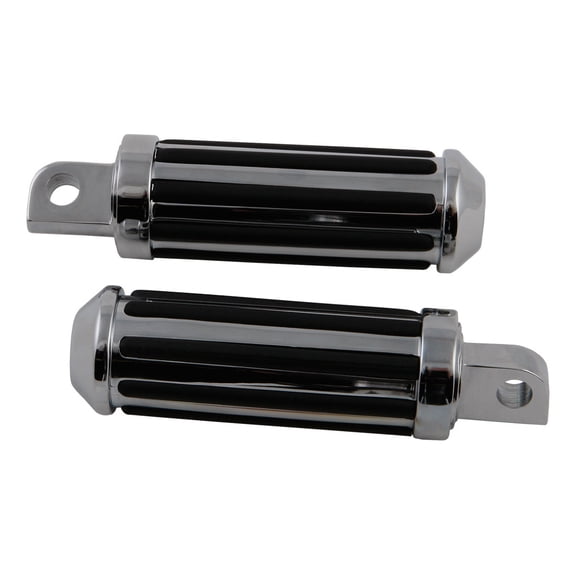 HardDrive Small Rail Chrome/Rubber Footpegs w/Male Mount (16-066A)
