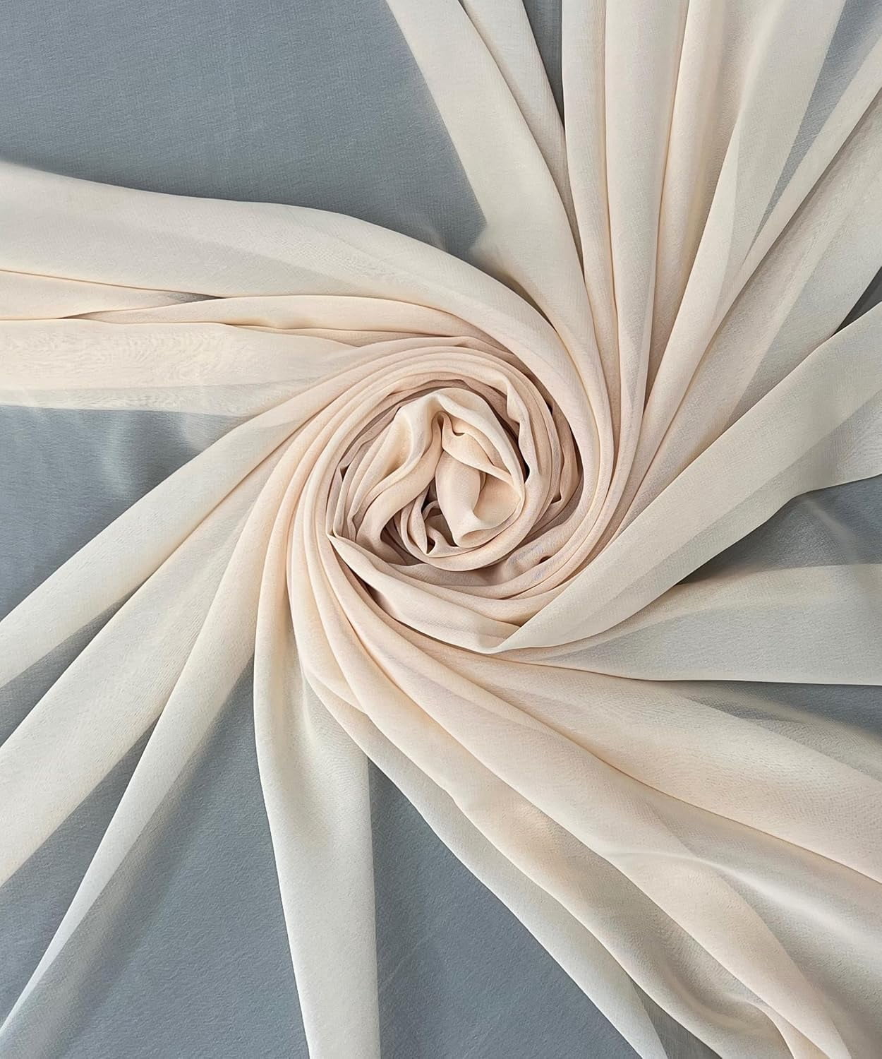 5 Yard (Beige) Matte Chiffon Fabric by the yard, sheer soft fabric for wedding, arch draping, baby shower, chuppah, drapery fabric