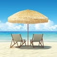 thumbnail image 5 of Bayside21 8 FT Tiki Umbrella Thatch Patio Umbrella Hawaiian Style Sunshade Aluminum Pole 16 Ribs UPF 50+, 5 of 6