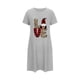 thumbnail image 5 of Camisón corto de talla grande para mujer, camisón de manga corta con estampado de pecho a la moda, camisón para mujer, 5 of 5