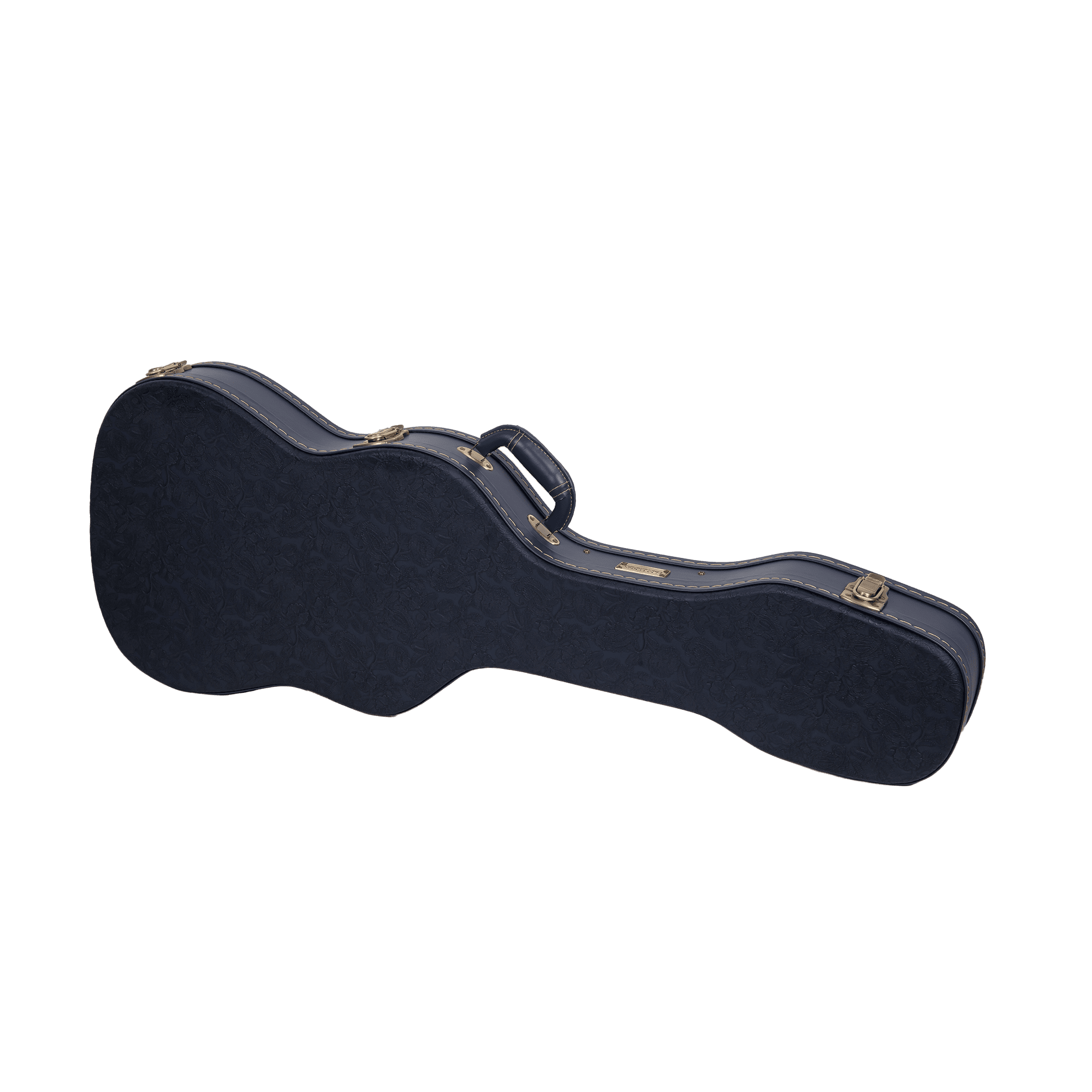 Crossrock Relief Series - Premium Wooden Case for Telecaster and Stratocaster Style Electric Guitars, featuring a Highly Textured Surface and Mink Imitation Fleece Interior - Ocean Blue
