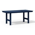 thumbnail image 3 of WestinTrends Ashore 6-Piece Outdoor HDPE Patio Dining Table Set with Bench, Navy Blue, 3 of 9