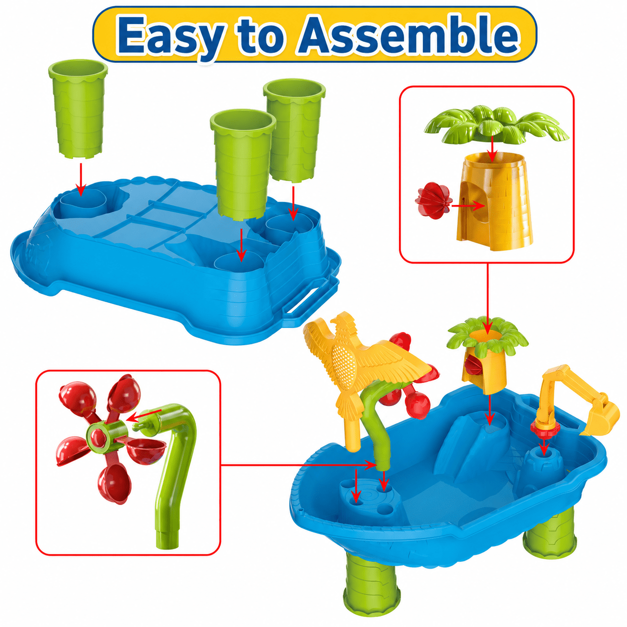 Lucky Doug Water Table for Toddlers Ages 18m+, Kids Outdoor Play Toys - Water Table