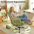 thumbnail image 6 of COOLHUT Big and Tall Office Chair, High Back Executive PU Leather Desk Chair with Footrest, Ergonomic Home Office Chair Computer Chair with Lumbar Support & Padded Armrest, Avocado Green, 6 of 11