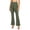 #108-Army Green, variant on Women's High Waist Flare Pants, Knit Bootcut Trousers with Front Tie Knot, Casual Slim Fit Bell Bottom Pants for Women