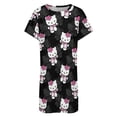 thumbnail image 4 of Hello Kitty Nightgowns for Women Short Sleeve Night Gown Soft Sleep Shirts Women's Sleepwear Print Sleep Dress, 4 of 7