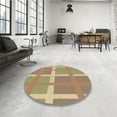 thumbnail image 4 of Ahgly Company Machine Washable Indoor Round Transitional Copper Brown Area Rugs, 6' Round, 4 of 7