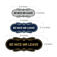 thumbnail image 2 of Designer Be Nice Or Leave Sign (Navy Blue / White) - Large, 2 of 4