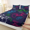 thumbnail image 3 of Homewish Video Game 4pcs Bed Sheets for Female Men Adults,Gamer Gamepads King Sheets,Retro Vintage Super Cozy Sheet Set,Microfiber Bedroom Decor, 3 of 7