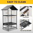 thumbnail image 5 of 65.7 Inch Large Double BridCage, Metal Bird Fight Cage with Wheels, 4 Perches, 4 Feed Bowls, Storage Shelves for Parakeet Conure, Cockatoo, 5 of 5